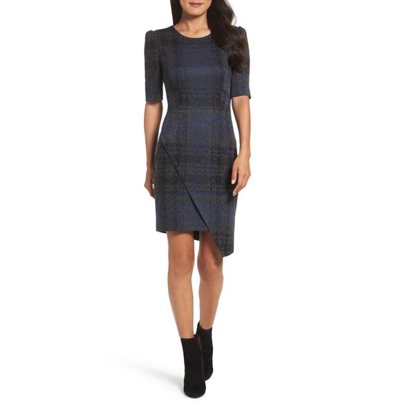 Betsey Johnson Dresses & Skirts - Betsey Johnson Asymmetrical Jumbo Plaid Dress Size 0